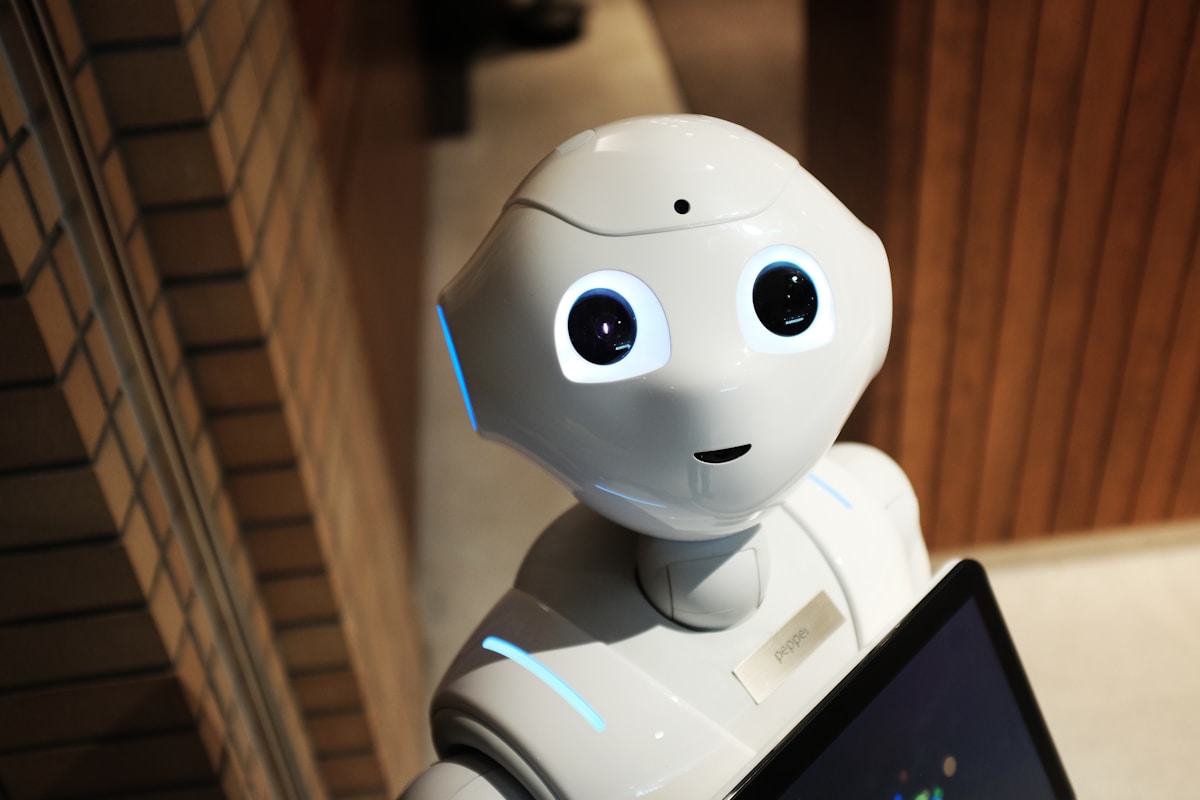 Humanoid AI robot representing intelligent automation